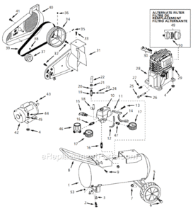 Page A Diagram and Parts List for VT633400 2003 Campbell Hausfeld Compressor